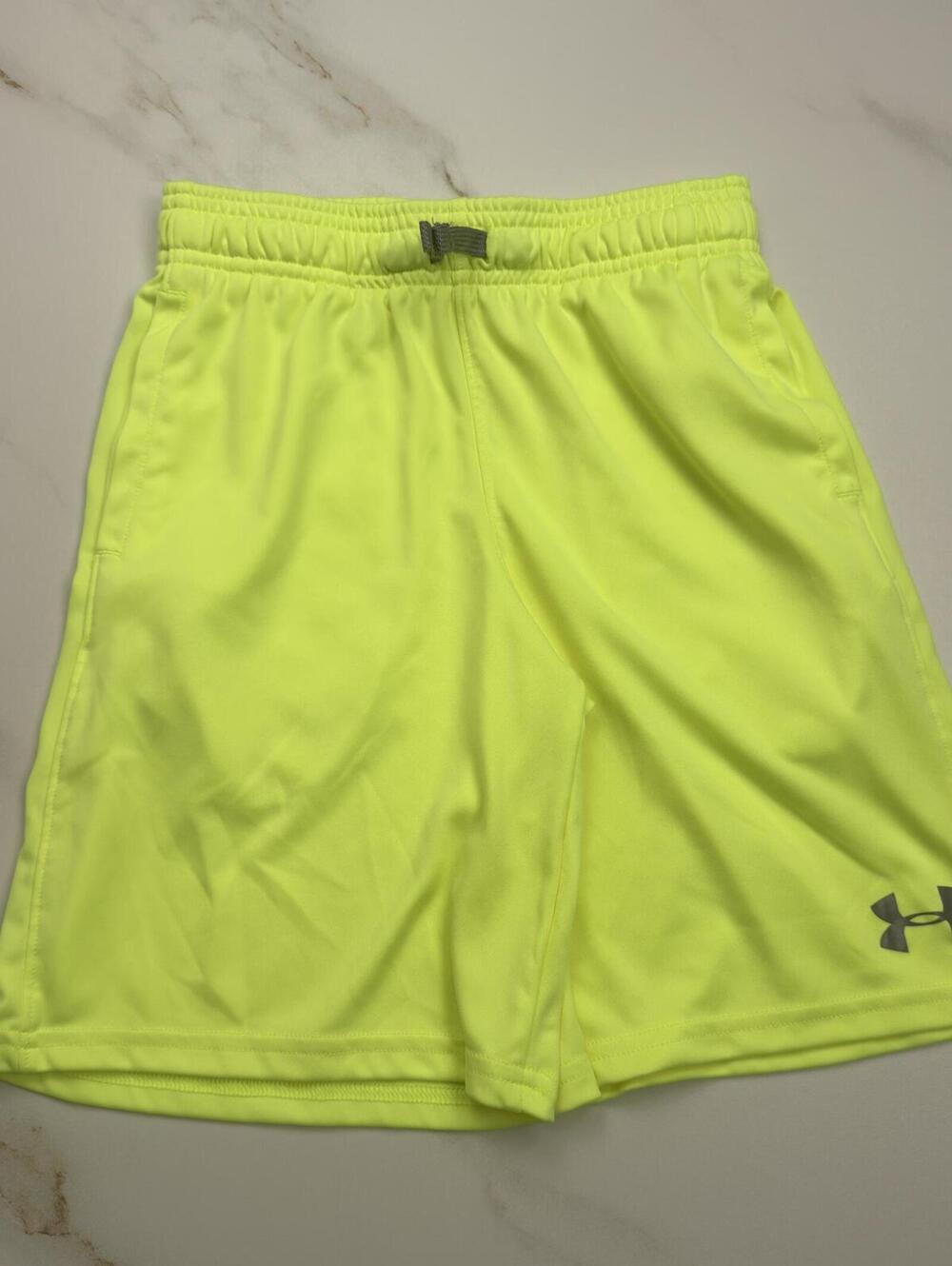 Under Armour Neon Yellow Shorts - Boys Small